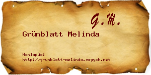 Grünblatt Melinda névjegykártya